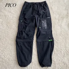 90s 00s PIKO ピコ　ギミック カーゴパンツ　刺繍ロゴ　2way y2k  ダークグレー　サイズXLのサムネイル