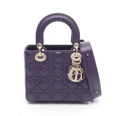 ディオール Dior ハンドバッグ LADY DIOR MY ABCDIOR レディディオール スモール カナージュ パープル レザー レディディオール カナージュ 2wayトート レディース