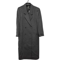 ZK6  miarosa CASHMERE  カシミヤ ロングコート ブラック 黒 ダークグレー テーラードジャケット レディース7ar