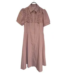 B072 tocco トッコ ワンピース ロング 膝丈 ピンク 半袖 レディース M