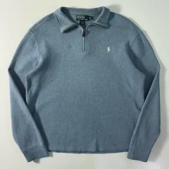 POLO RALPH LAUREN ポロ ラルフローレン 刺繍 コットン ハーフジップ ニット