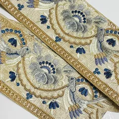 【超太幅】インド刺繍リボン サリーテープ 刺繍トリム ハンドメイド資材 25cm〜