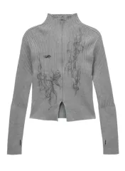 新品 HUG YOUR SKIN ハグユアースキン Printed knit zi