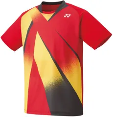 ヨネックス YONEX テニス ユニゲームシャツ フィットスタイル 半袖 トップス ベリークール UVカット 吸汗速乾 パワースリーブ 試合 大会 部活 チーム クラブ メンズ レディース  10537 496 サンセットレッド