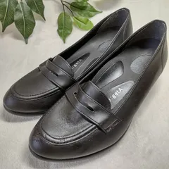 【良品】Re:getA/リゲッタ/ローファーパンプス/ルーペインソール/レザー/黒/ブラック/約23.0cm