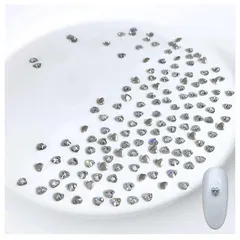 ネイル ラインストーン 100個セット ハート ラインストーン ネイル用 輝くそして透明な ピカピカ ハート ネイルパーツ ストーン 立体 ハート 小さい ラインストーン クリア キラキラ ネイルアート パーツ ジュエリー デコパーツ DIY 手芸 ハンド 1