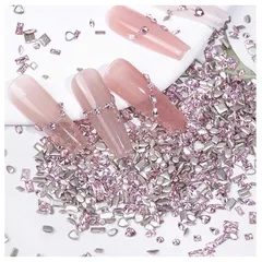 ネイル ラインストーン 100個セット ピンク ラインストーン ネイル用 DIY ピカピカ ネイルパーツ ストーン 立体 小さい クリア キラキラ ネイルアート パーツ ジュエリー デコパーツ 手作り 手芸 ハンドメイド 1
