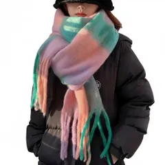 [RED RAY] [レッドレイ] マフラー レディース 大判 ストール 無地 メンズ 厚手 防寒 プレゼント 男女兼用 チェック カシミヤタッチ かわいい カワイイ 可愛い おしゃれ オシャレ お洒落 かっこいい カッコイイ 人気 にんき ニンキ [ピンク]