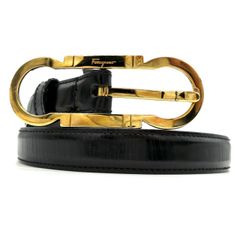 ■ 47306★年 サルバトーレフェラガモ レザーベルト ガンチーニ金具 □ 47306☆年 サルバトーレフェラガモ レザーベルト ガンチーニ金具