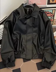 ショルダーデザイン レザージャケット 韓国 ストリート ユニセックス