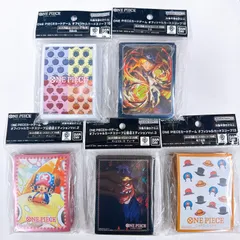 ワンピースカードゲーム オフィシャルカードスリーブ まとめ売り 5種セット 公認店エディション 悪魔の実 サボ トニートニー・チョッパー マーシャル・D・ティーチ 帽子総柄 サプライ