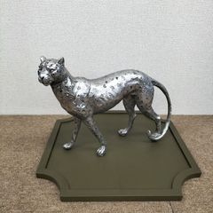 ヒョウ 動物 置物 インテリア 豹 ヒョウ オブジェ 置物 陶器