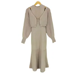 マーキュリーデュオ MERCURYDUO チェーン付カーデセットニットワンピース レディース JPN：M 