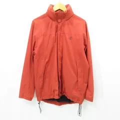【三重本店】 中古 Timberland | ティンバーランド 襟2WAYロゴプリントナイロンジャケット 防水 3437J オレンジ テラコッタ サイズ：S 【92】