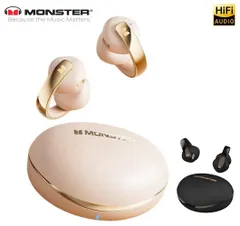 MONSTER XKT30イヤホン ワイヤレス イヤホン 耳挟み 耳掛け マイク hifi Bluetooth5.4 タッチコントロール ノイズキャンセリング ブラック アイボリー男女兼用