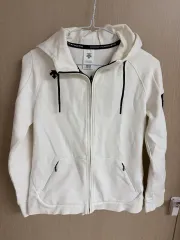 デサント 白 フードジップアップ