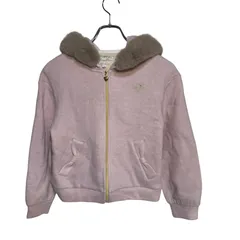 B072 MEZZO PIANO メゾピアノ ジャケット アウター フルジップ フード ファー ピンク 子供服 女の子 ガールズ サイズ不明