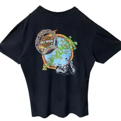 バイカー ハーレーダビッドソン L バックプリント アメリカン ブラック 黒 Tシャツ メンズ レディース ユニセックス 古着 半袖