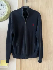 ポロラルフローレン ネイビー ニット ジップアップ カーディガン