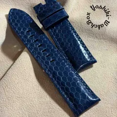 sna-171 シースネイク（ウミヘビ）腕時計ベルト ネイビー (ラグ幅24mm - バックル幅22 mm)