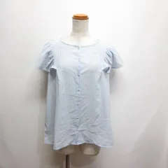アースミュージック&エコロジー EARTH MUSIC & ECOLOGY 美品 チェック柄 ノースリーブ シアー ブラウス M ブルー