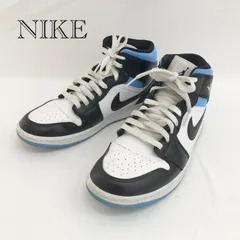 NIKE ナイキ WMNS AIR JORDAN 1 MID BQ6472-102 ウィメンズ エア ジョーダン 1 ミッド US10 WHITE/BLACK-UNIVERSITY BLUE スニーカー シューズ バッシュ メンズ 靴