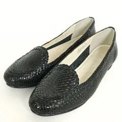 【美品】REGAL リーガル ★上品！ 型押し スリッポン 革靴 パンプス ローファー 22.5cm 黒系 *k4578