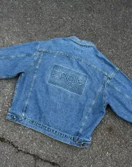 XL 90s Made in USA エンボス デニム ジャケット