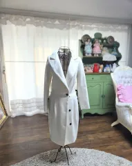 断捨離/白 ロング コート レディース 55サイズ