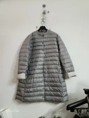 レディース グレー ロング 軽量 ダウン コート77