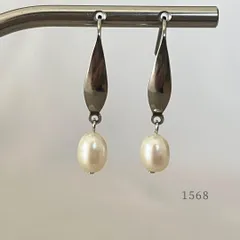 淡水パール　ピアス　・・✽・・　〈フォーマル　オフィスカジュアル　入学式　真珠　サージカルステンレス　フック〉