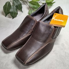 pedala 焦茶 レザー ローファー 24.5cm EE WPT270 - メルカリ