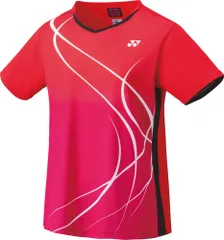 ヨネックス YONEX テニス ウィメンズゲームシャツ 半袖 トップス ベリークール UVカット 吸汗速乾 制電 試合 ゲーム 大会 部活 チーム 日本バドミントン協会審査合格品 レディース  20671 496 サンセットレッド