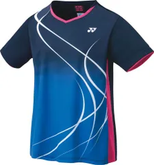 ヨネックス YONEX テニス ウィメンズゲームシャツ 半袖 トップス ベリークール UVカット 吸汗速乾 制電 試合 ゲーム 大会 部活 チーム 日本バドミントン協会審査合格品 レディース  20671 019 ネイビーブルー