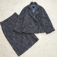DAMA collection　ダーマコレクション　セットアップスーツ　ツイード　ママスーツ　ネイビー・パープル系　9号　M