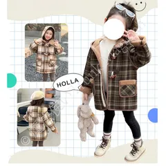 ダッフルコート キッズ 裏起毛 裏ボア アウター チェック柄 コート フード付き 長袖 厚手 暖かい 防寒 子ども服 こども 子供服 女の子 ジャケッ CCTZ1108P161