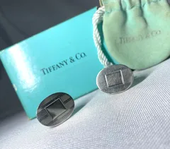 美品 Tiffany ブラック カーボン カフス カフリンクス ビンテージ 希少 TIFFANY&Co.（ティファニー） カフス カフリンクス ボタンモチーフ