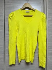 K-DABA イェロー ゴージ ニット 長袖Tシャツ