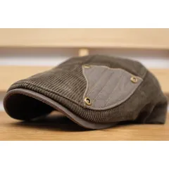 ハンチング帽子 コーデュロイ綿 キャップ 帽子 57cm～59cm メンズ レディース カーキ色 HC282-3