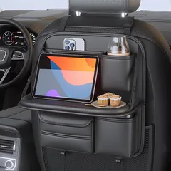 新品 FRSTONE シートバックポケット 車 テーブル 後部座席 折りたたみ式 大容量 キックガード カーシートバックストレージ 多機能 防水防汚 車内収納 簡単設置 吊り下げ 食事 カー用品