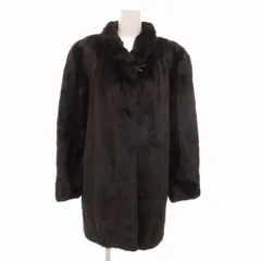 サガミンク SAGA MINK 銀サガ ファーコート 毛皮 裏地ペイズリー柄 ハーフ丈 茶 ダークブラウン ■GY05 /TZ