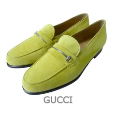 新品同様 GUCCI グッチ ビットローファー 革靴 ドレスシューズ ホースビット ラウンドトゥ スエード レザー グリーン系 サイズ36C 約23㎝ レディース 古着 中古