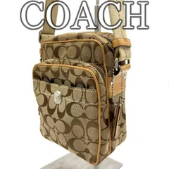 COACH コーチ ショルダーバッグ キャンバス シグネチャー 総柄 ブラウン ベージュ レザー切替 クロスボディ コンパクト 肩掛け 斜め掛け 男女兼用 メンズ レディース デイリー カジュアル バッグ