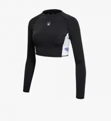 スパイダー クロップド 長袖 ブラック レギンス ブラック ラッシュガード セット NIKE