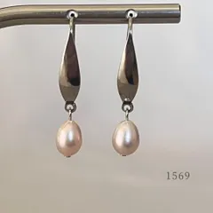 天然色ほんのりミスティピンク・淡水パール　ピアス　・・✽・・　〈フォーマル　オフィスカジュアル　入学式　結婚式　真珠　サージカルステンレス　フック〉