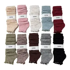 【まもなく終了】厚手ドットレッグウォーマー58cmロング足首、膝冷えとり 10色選べレディース可愛いルーズソックス あったか毛糸 [Eukkis] レッグカバー ゆったり靴下膝上 発熱防寒保温 ずり落ちにくい