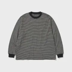 ストライプ スウェットTシャツ 長袖 ラウンドネック バルーンスリーブ ZIGZAG デイリーウェア