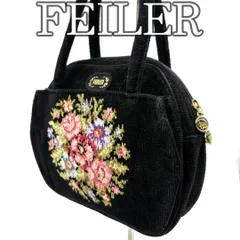 FEILER フェイラー ハンドバッグ シュニール織 花柄 フラワー ブラック 刺繍 ミニトート ミニバッグ コンパクト 上品 エレガント レディース デイリー お出かけ フォーマル カジュアル バッグ