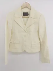 ◇ kulson カルソン リネン混 長袖 ジャケット サイズ38 アイボリー レディース P  【中古】 【1210110004549】