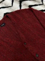 L ビームス ルーズフィット ブークレ ニット カーディガン